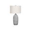 Lighting, H 27 po, lampe de table, résine grise, abat-jour ivoire / crème, moderne