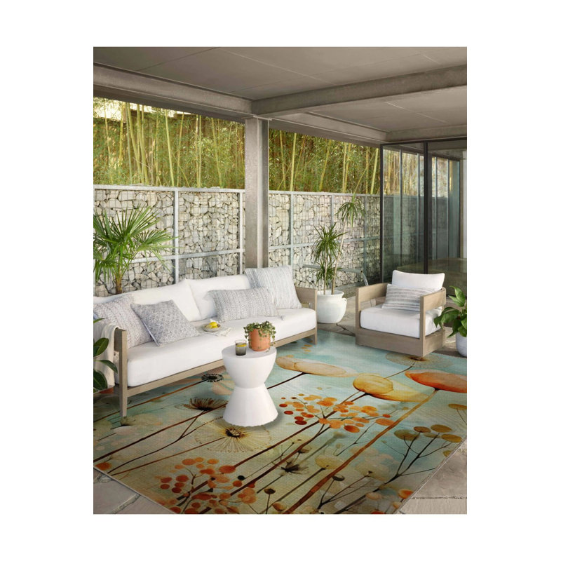 Tapis lavable à la machine à motif floral multicolore Pastel, Sous-tapis rectangulaire de 3 pi 3 po x 4 pi 11 po