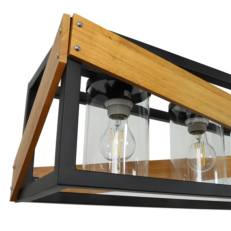 Luminaire suspendu géométrique à 5 lumières pour îlot de cuisine Deyonce