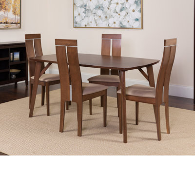 Huebner Solid Wood Top Four Leg Dining Set