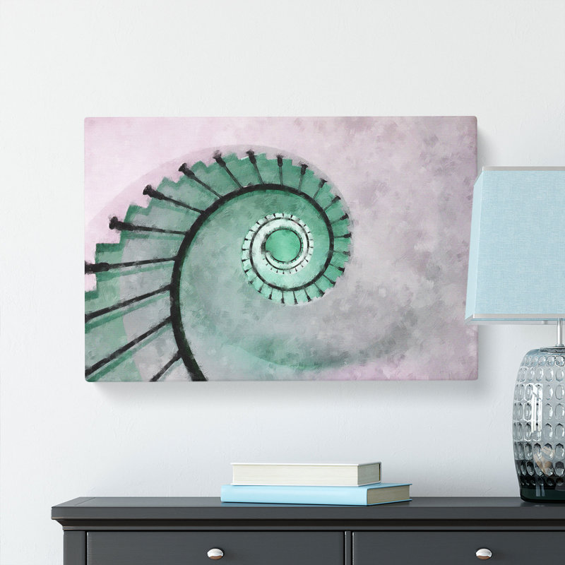 Lighthouse Spiral Staircase - Wrapped Canvas Painting, 35cm H x 50cm W x 3cm D
