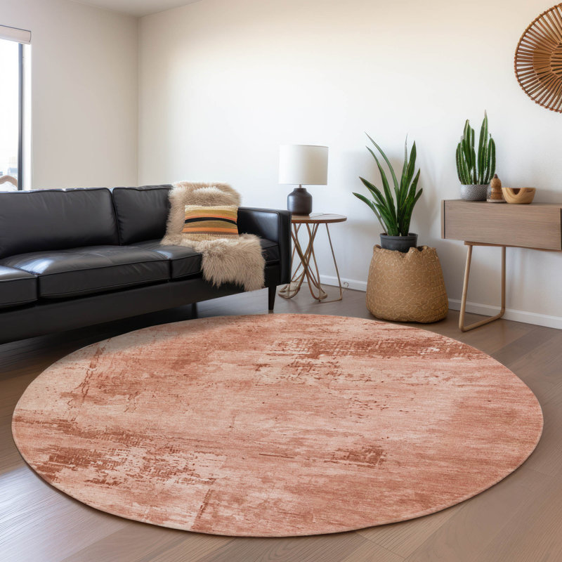 Premium Machine Washable Cortes AMF1062 Abstract Rug, Round 8'