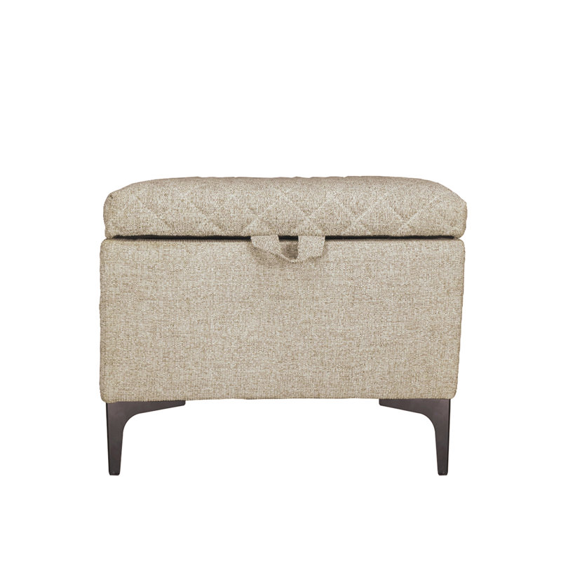 Reba Upholstered Storage Ottoman, Tan