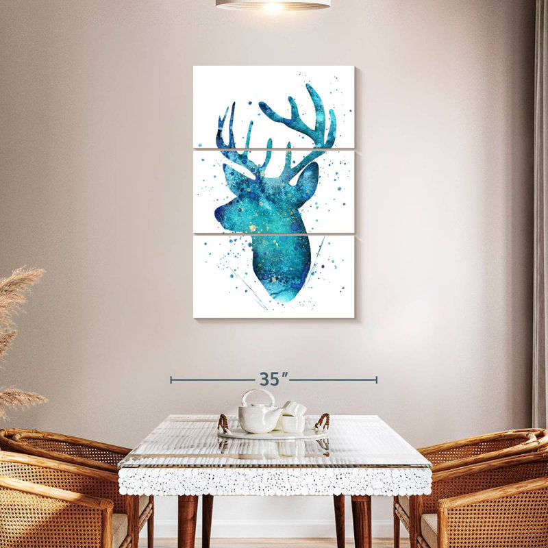 Brampt Turquoise Deer, 45" H x 28" W