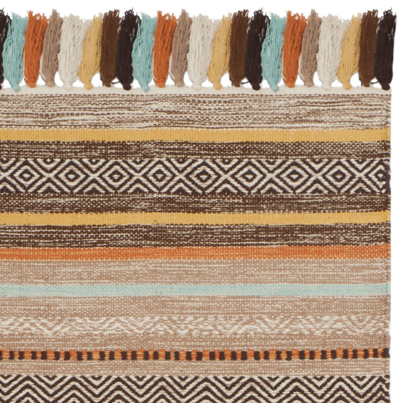 Montauk Hand Woven Cotton Striped Rug, Rectangle 3' x 5'