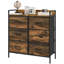Rustic Brown Chest of 6 Soft Fabric Drawers, Freestanding Rustic Style Storage Dresser Unit with Sturdy Frame, Multi-Function Organizer for Bedroom, Closet and Living Room Daily Use