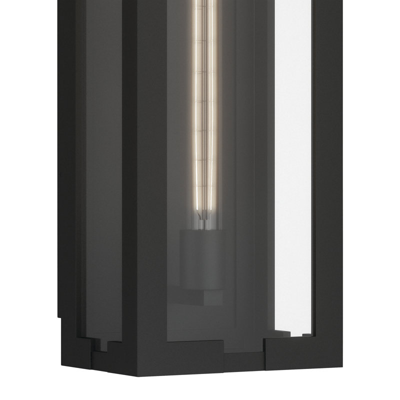 Applique murale d'extérieur 1 lumière 24,25 po avec verre transparent Calen, H 24,25 po x l 8 po x P 6 po