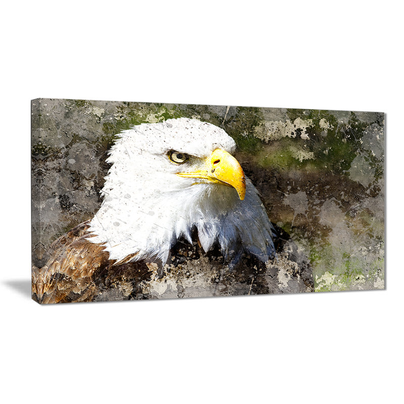 «Eagle Head with Textures», impression sur toile, H 16 po x l 32 po x P 1 po