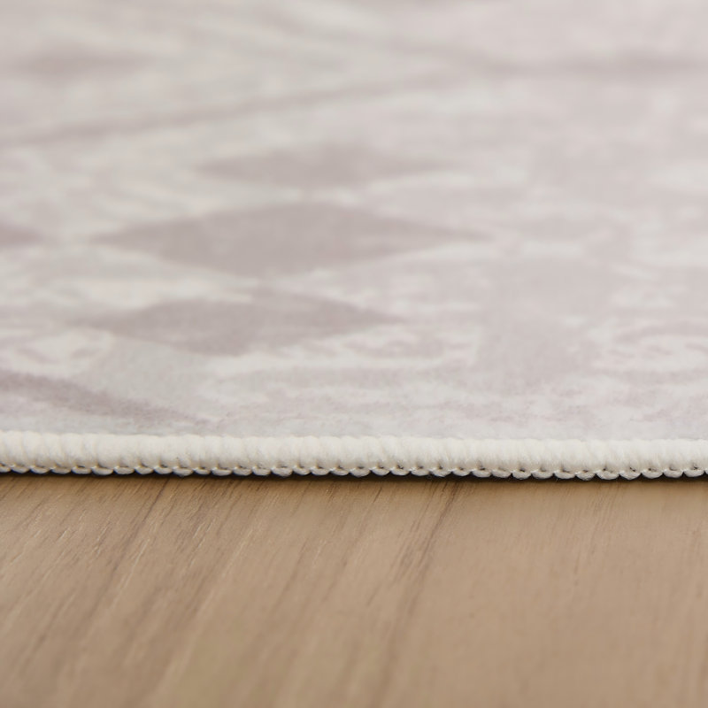 Tapis géométrique antidérapant tissé à la machine 8 pi x 10 pi, Khaki