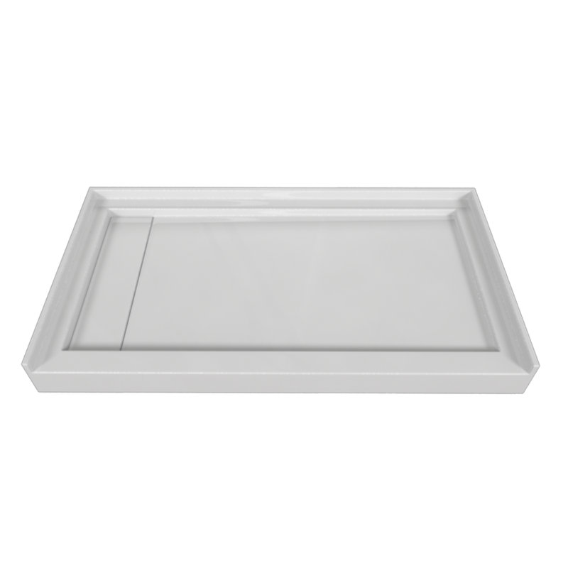 Signature 54'' W 32'' D Rectangular Single Shower Base, White, Left