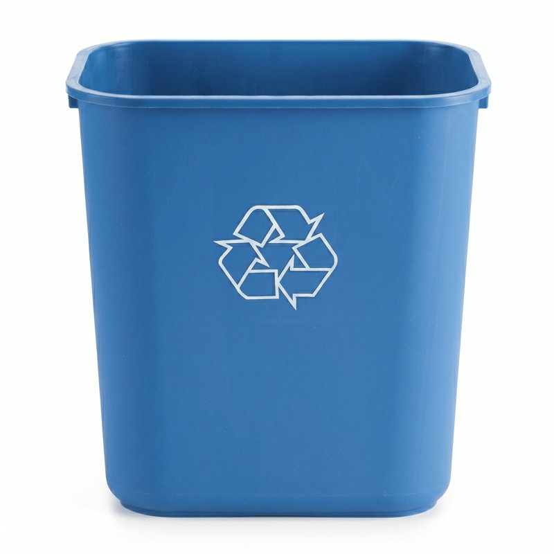 Corbeille de recyclage rectangulaire 7 gallons | Ensemble de 4, Bleu