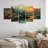 Green Autumn Enchantment Mountain Landscape - Abstract Landscape Canvas Art Set