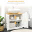 Armoire de salle de bain sous le lavabo en blanc, double porte avec tablette réglable pour rangement mural intelligent