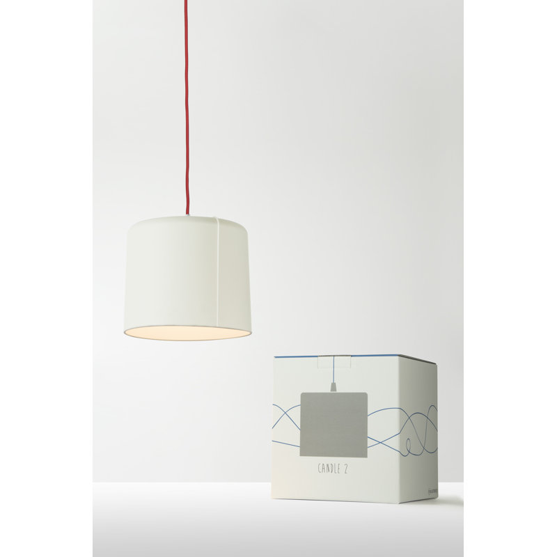 Be.pop 1 - Light Cylinder Pendant, White, Red