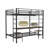 Full Over Twin Bunk Bed with Desk, Charging Station, Storage, and Safety Features for Teens, No Box Spring Needed, Black & Cinnamon Oak-1330138451