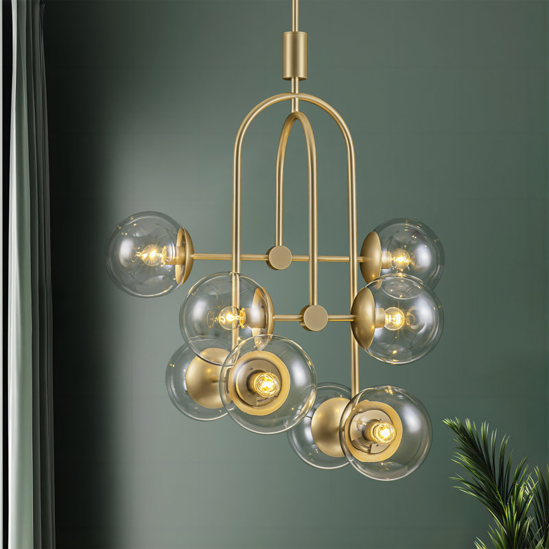 8 - Light Dimmable Glass Bubble Chandelier