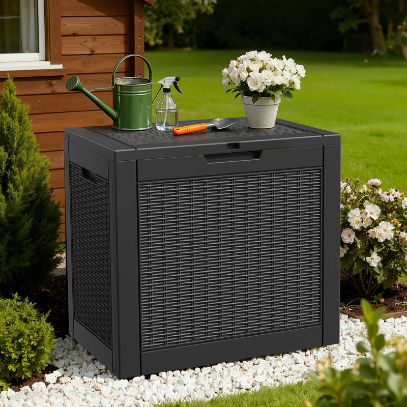Coffre de terrasse imperméable à texture de rotin: solution de rangement multifonctionnelle pour les espaces intérieurs et extérieurs