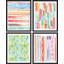 «Rainbow Pastel Paint Stroke Collage», ensemble de 4 reproductions de cadres photo simples-97762695-97762698