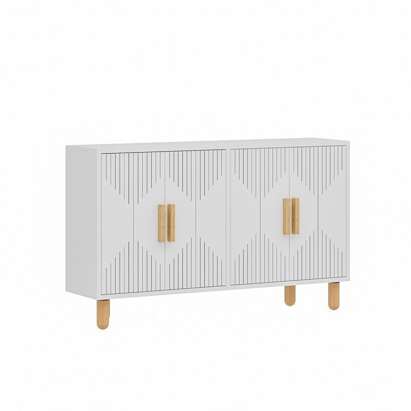 Modern White Console Table, 47.2 x 29.0 x 11.6 inches | 100% Melamine Coated Particle Board, Thickness: 0.7 inches | Scandinavian Geometric Design, Stylish & Durable for Living Room, Entryway & Office