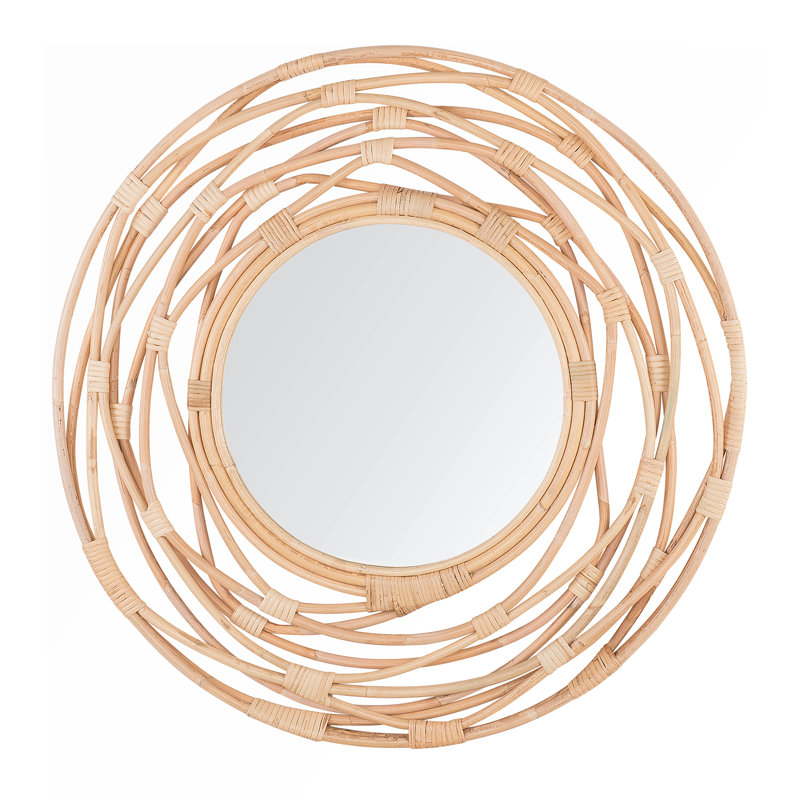 Petersburg Flat Wall Mirror, Beige