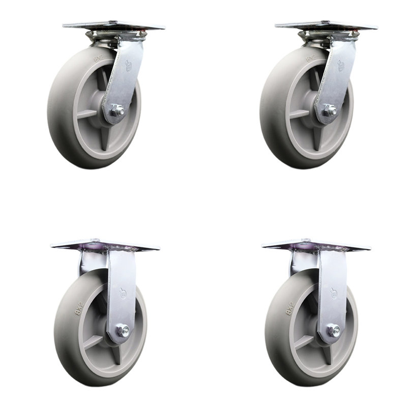 4-Piece Thermoplastic Rubber Caster Set
