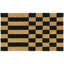 Checkerboard Stripe Black Geometric Doormat