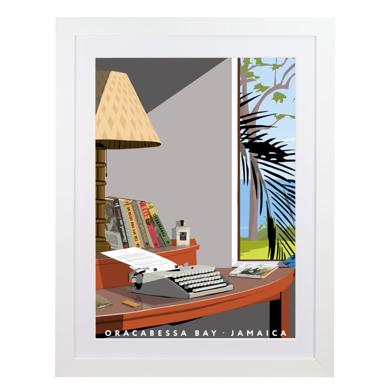 Oracabessa Bay by Richard O'Neil - Print, White Wood Frame, 54 cm H x 44 cm W x 2.2 cm D