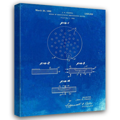 Borders, Cole Gallery Canvas Art: PP1113, Faded Blueprint Transistor Semiconductor Patent Poster