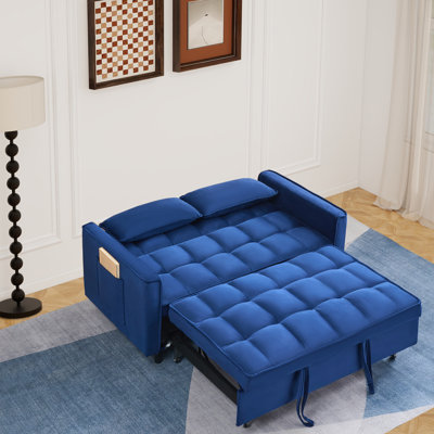 Canapé-lit bleu capitonné - Canapé-lit multifonctionnel pour la chambre d'amis