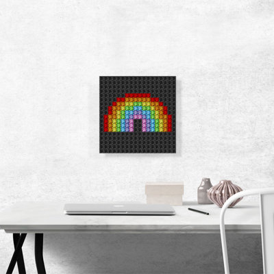 " Colorful Rainbow Emoticon Gay Black Jewel Pixel "