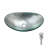 Bathroom Tempered Glass Sink, Vessel Bathroom Sink With Chrome Pop-Up Drain