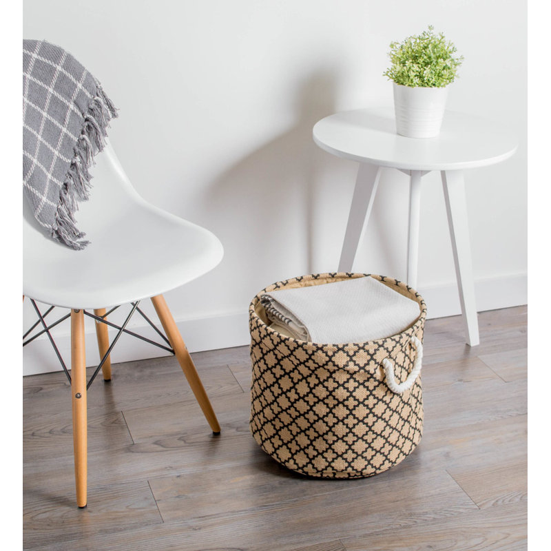 BURLAP BIN LATTICE ROUND LARGE 15x16x16