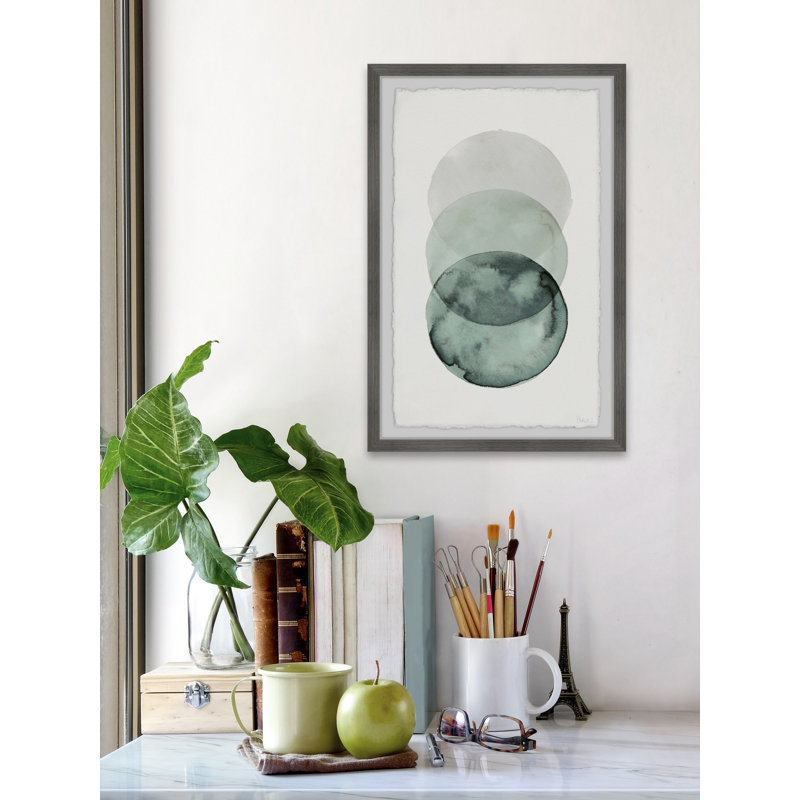 «Ombre Green Circles», reproduction encadrée, H 30 po x l 20 po x P 1,5 po