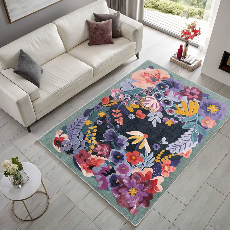 Pastel Softina Multicolor Floral Cotton Chenille Area Rug, Runner 2'8" x 14'10"