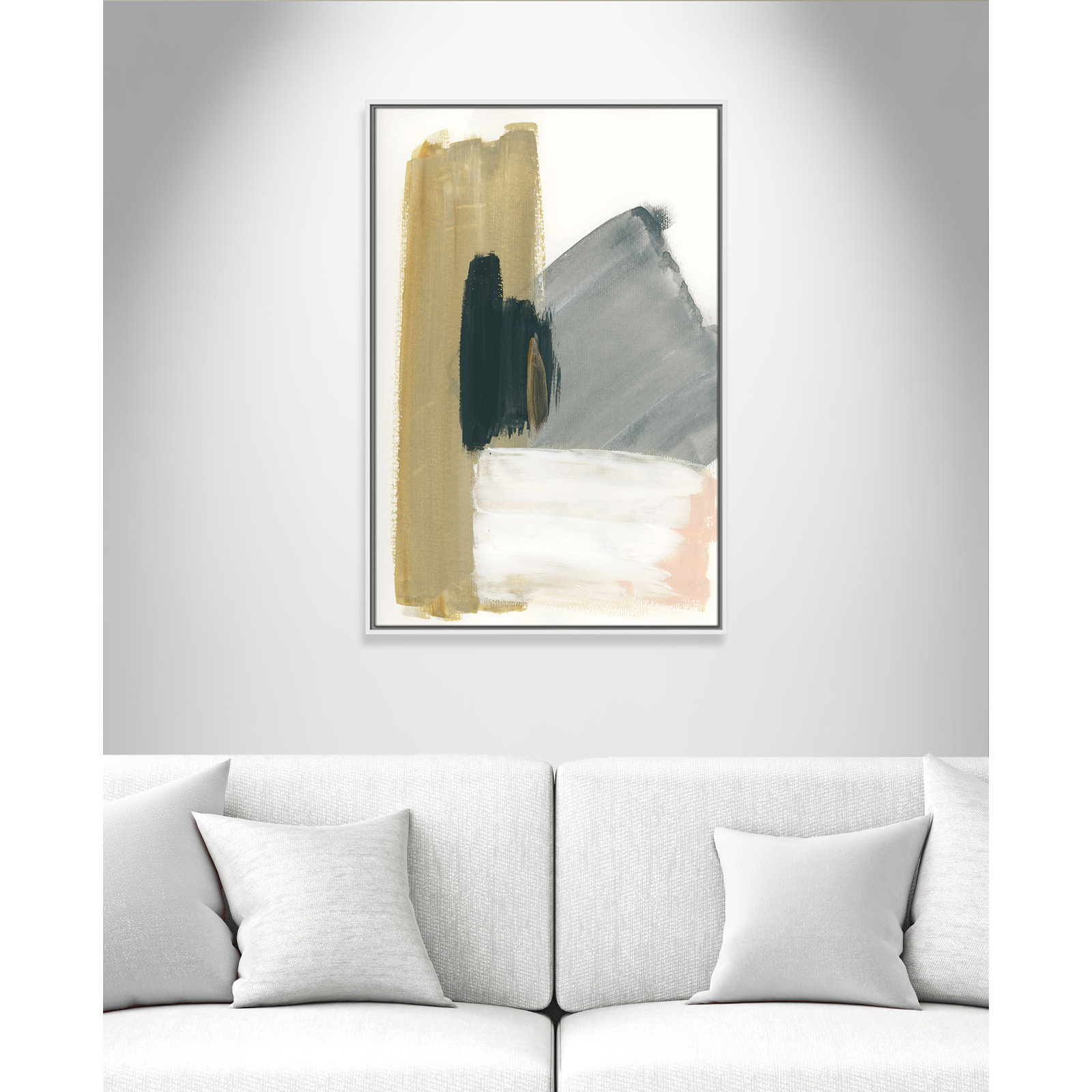 Herma "Marble Block Symmetry II" Print, 37.5" H x 25.5" W x 2" D, White Framed