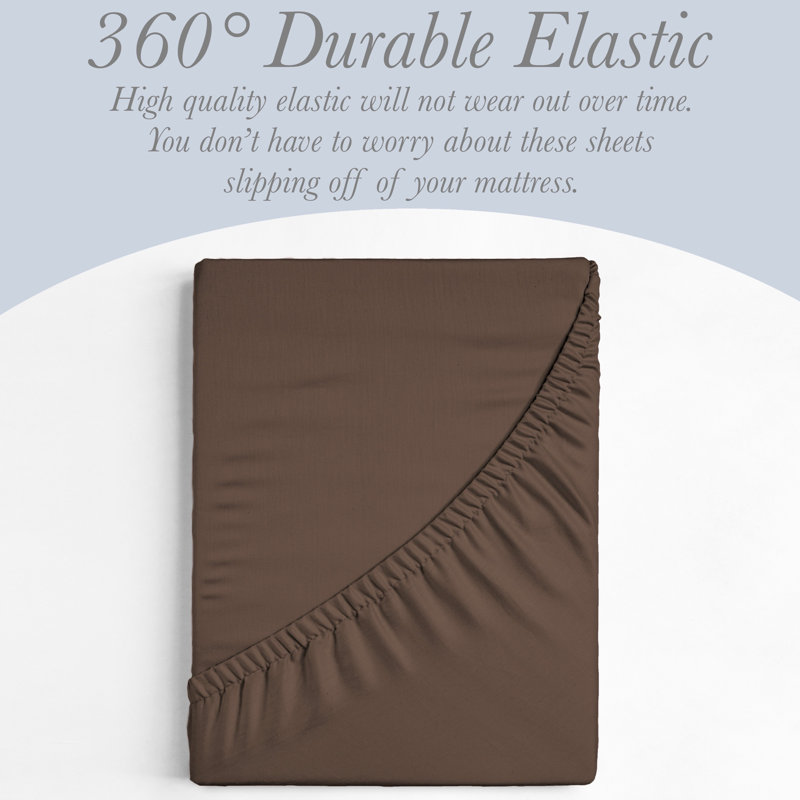 6 Piece Ultra Soft Double Brushed Microfiber Sheet Set, Cooling Sheets with Extra Deep Pockets - Machine Washable