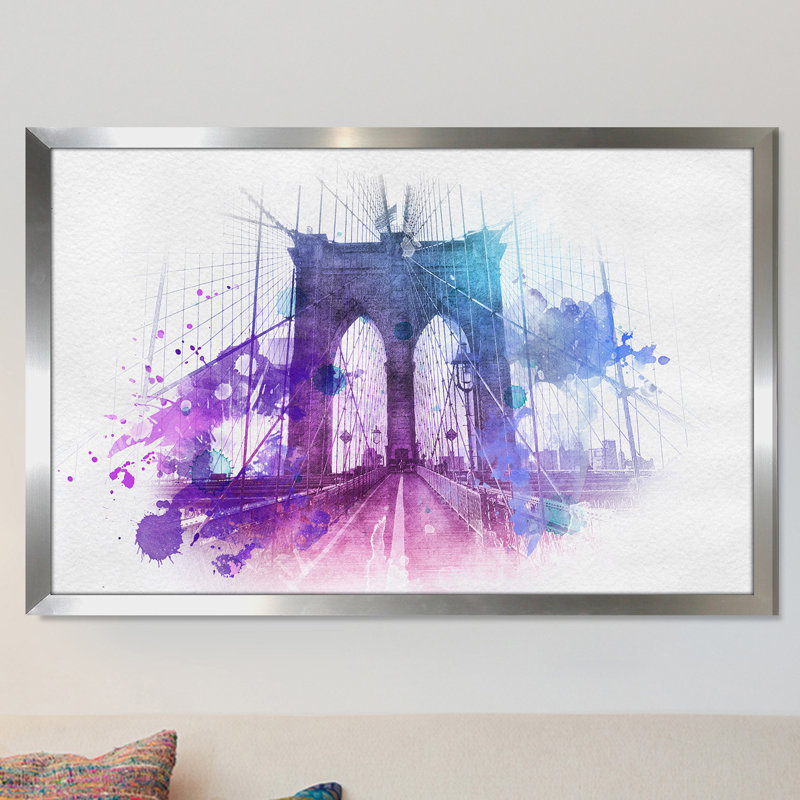 « brooklyn bridge », impression encadrée, H 35,5 po x l 51,5 po x P 0,75 po