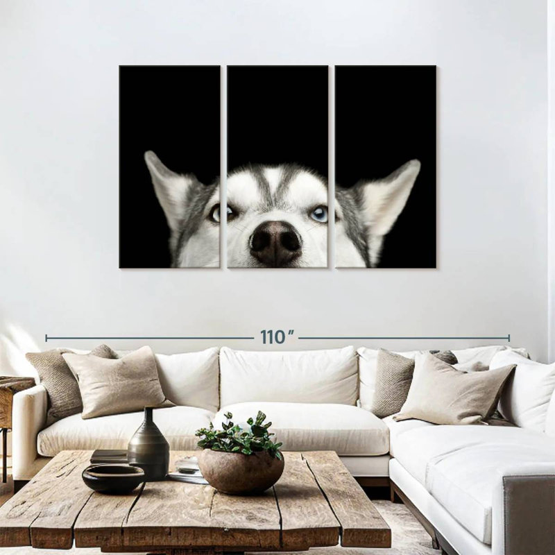 Brampt Peeking Siberian Husky, 48" H x 74" W