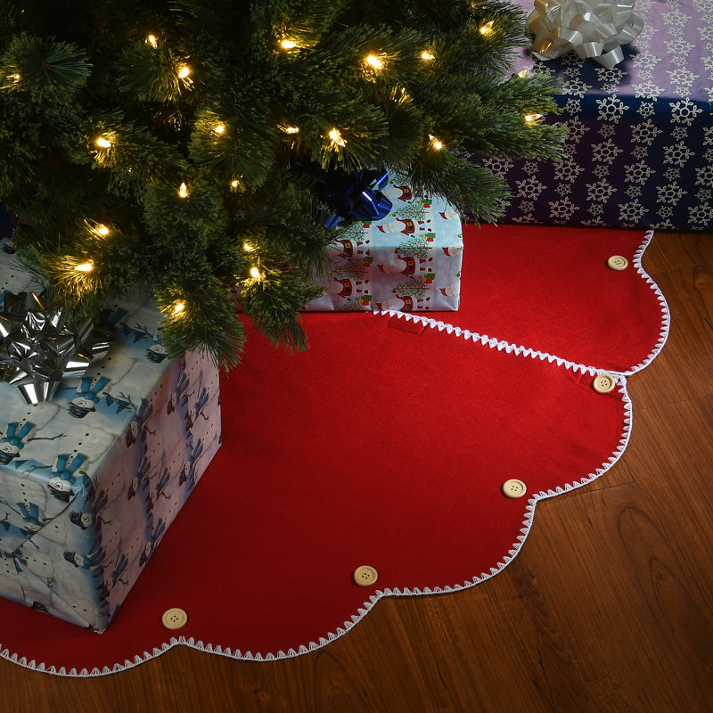 National Tree Company General Store Collection Scalloped Red Tree Skirt, 52" W
