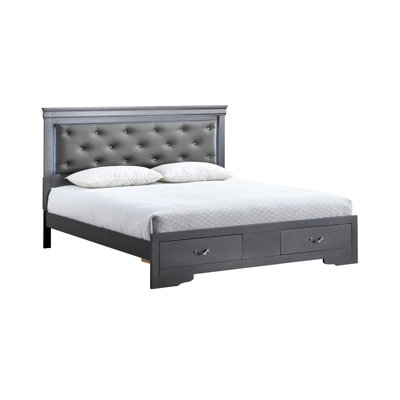 Osya F05FA4D8AF9A4BC2ACE82DB0F4258E61 King Bed Gunmetal Gray