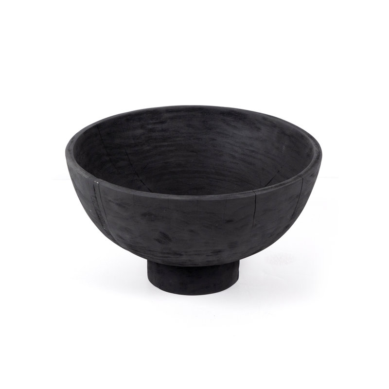 Turned Decorative Bowl, Carbonized Black