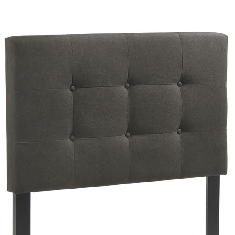 Lit simple à panneau gris anthracite avec tête de lit, lit sophistiqué pour chambre à coucher, offrant une nuit de sommeil confortable