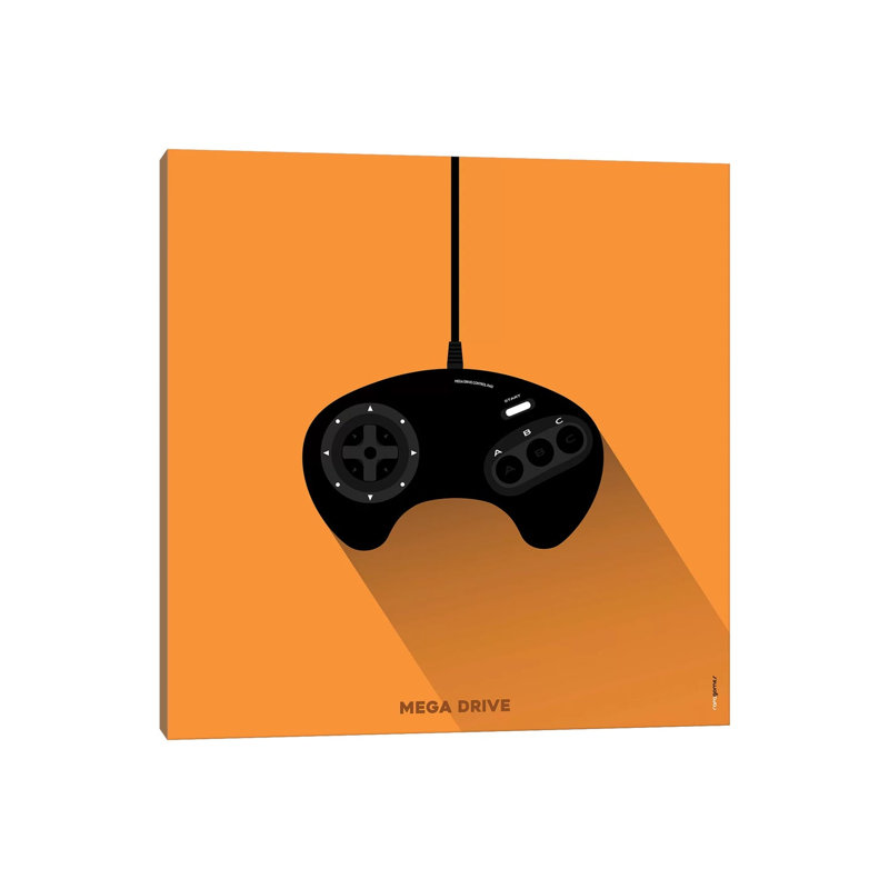 Joystick Mega Drive by Rafael Gomes - Wrapped Canvas Print, 30.48 cm H x 30.48 cm W