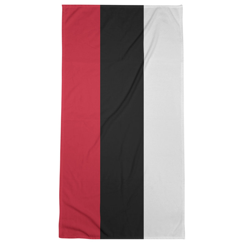 Lightweight Bath Towel, Red/Black/White, Poly/Cotton