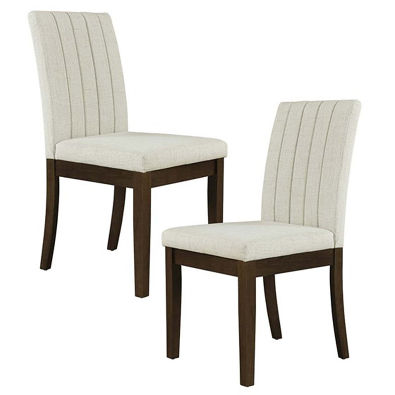 Ensemble de 2 chaises de salle à manger rembourrées, Beige