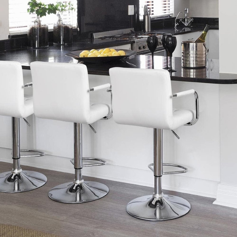 Ensemble de 2 tabourets de bar, barres pivotantes réglables en ...