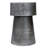 Vintage Accent Side Table, 15.5 Inch Round, Antique Silver Cast Aluminum Drum Base