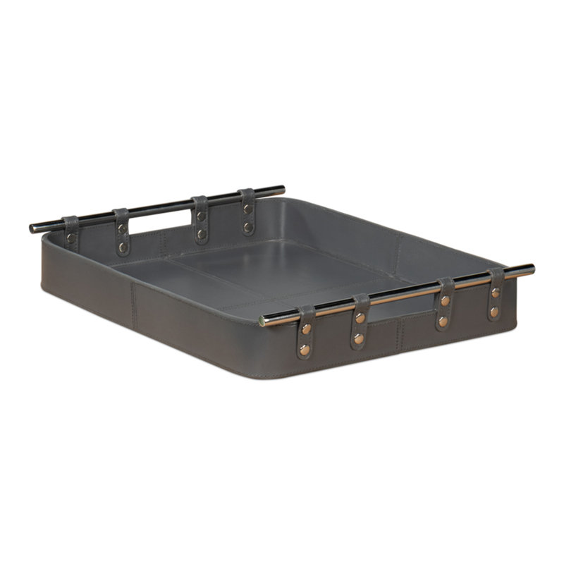 Shagreen Decorative Tray, Gray