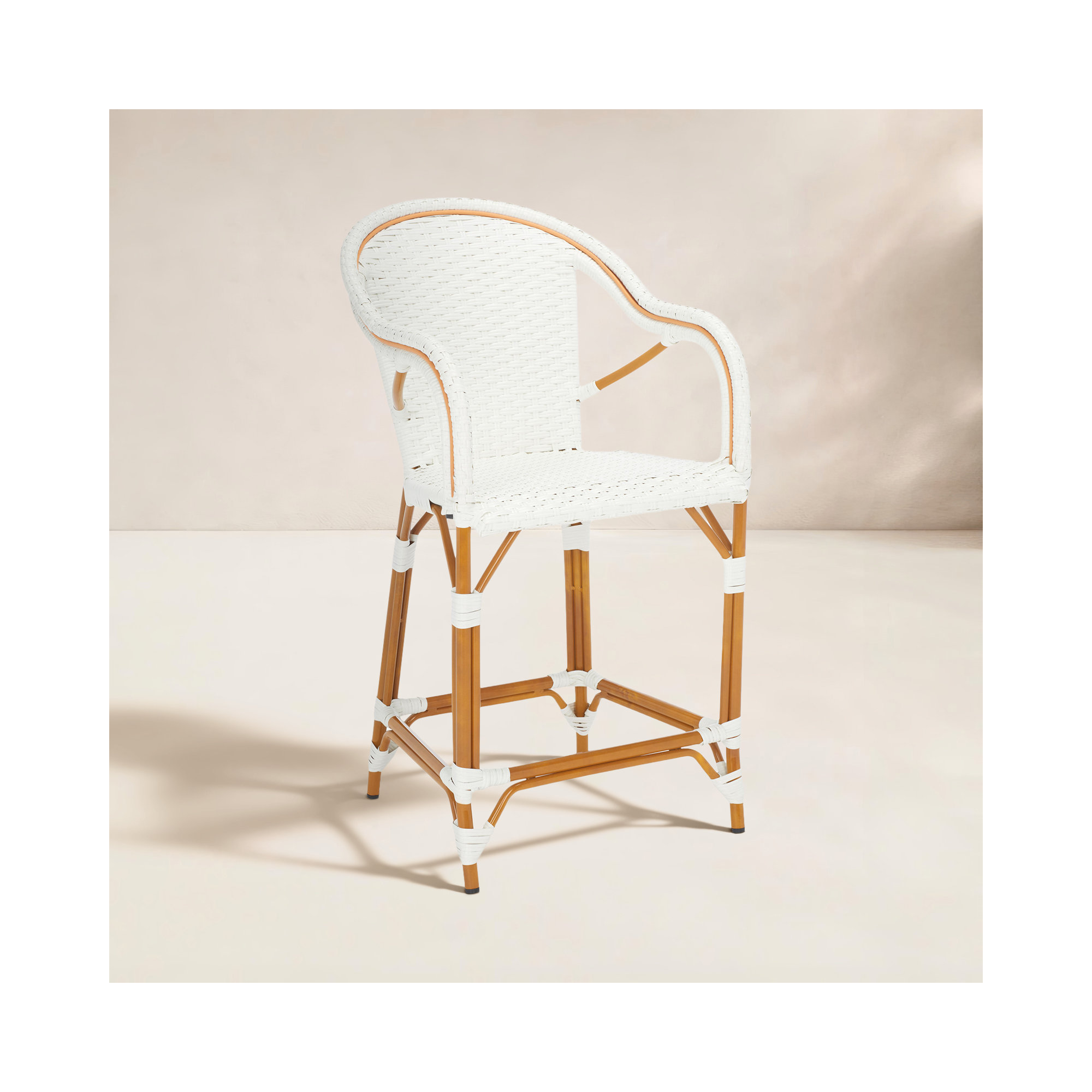 Popplewell 42.5'' Outdoor Bar Stool, White