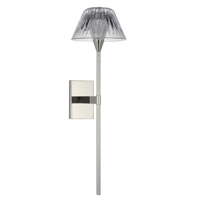 Waterford Blaze Sconce with Clear Crystal, Polished Nickel, 19" H x 5.75" W x 7.75" D